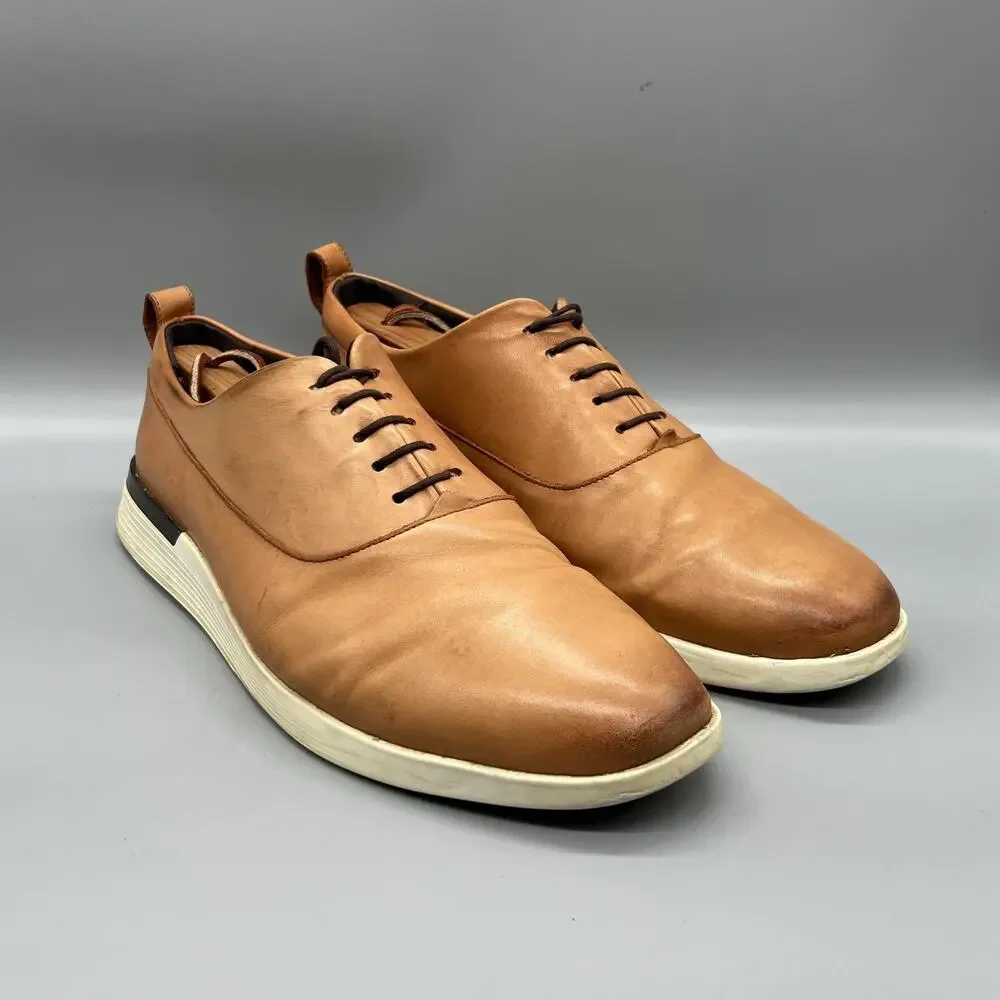 Wolf & Shepherd Shoes Mens 11 Brown Leather Low Top Casual Sneakers Comfort